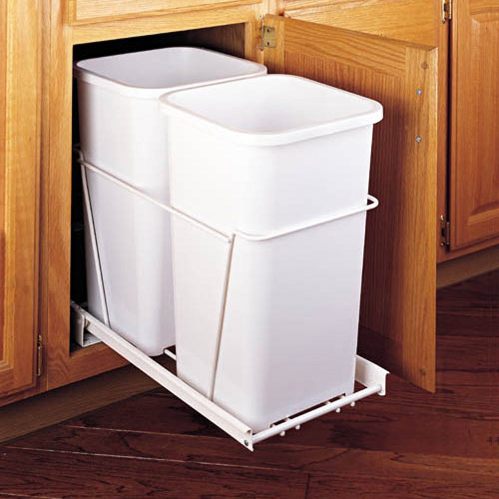 54 quart (Dual 27 qt.) (11-5/8' W x 19-1/8' H x 22' D) Pull-Out Waste  Container with Accuride Slides (RV-15PB-2 S) | Rockler Woodworking and  Hardware
