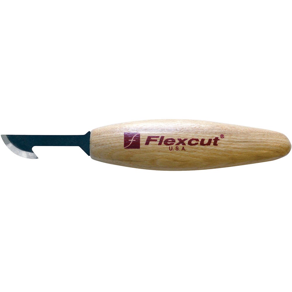 Flexcut Skewed Detail Knife 1.75 Carbon Steel Blade, Ash Wood Handles -  KnifeCenter - KN34