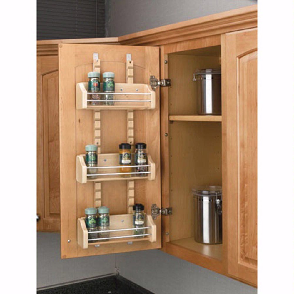 Wood pantry best sale door spice rack