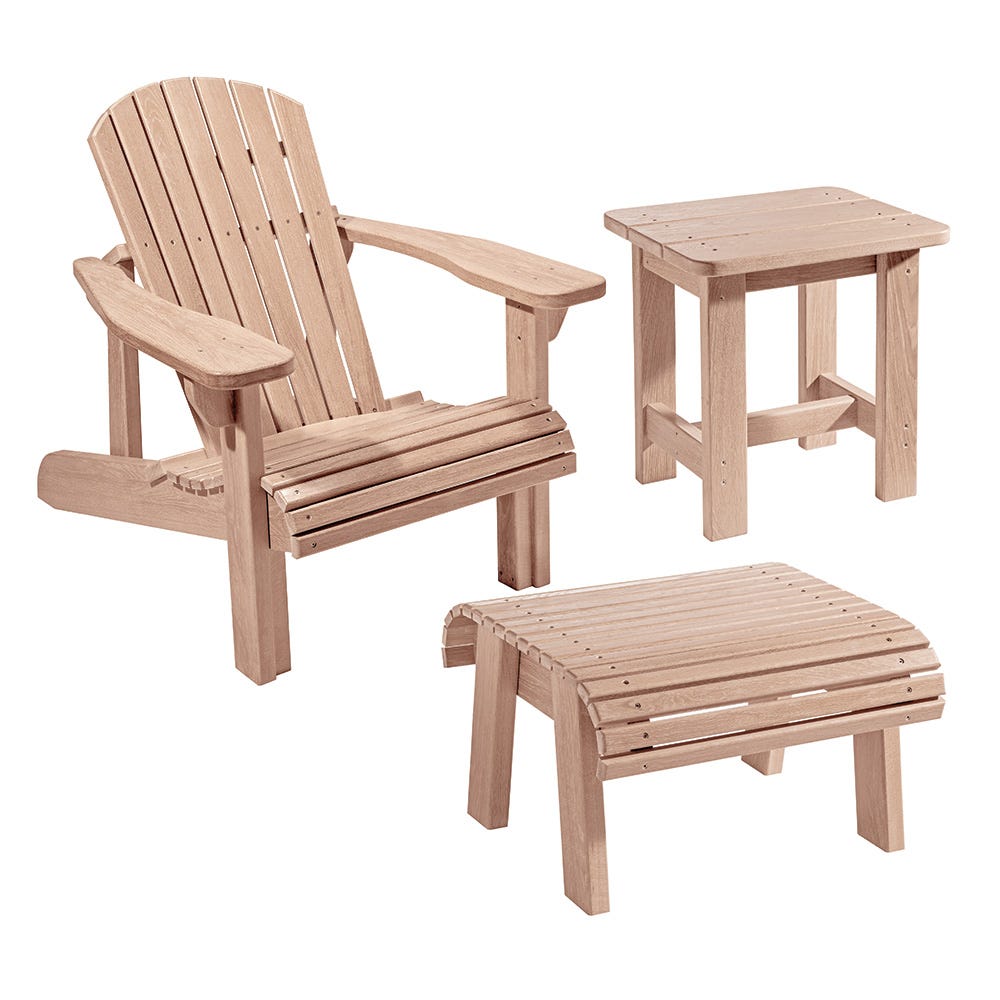 Adirondack Chair Plans and Templates with Foot Stool and Side Table Plans |  Rockler Woodworking and Hardware