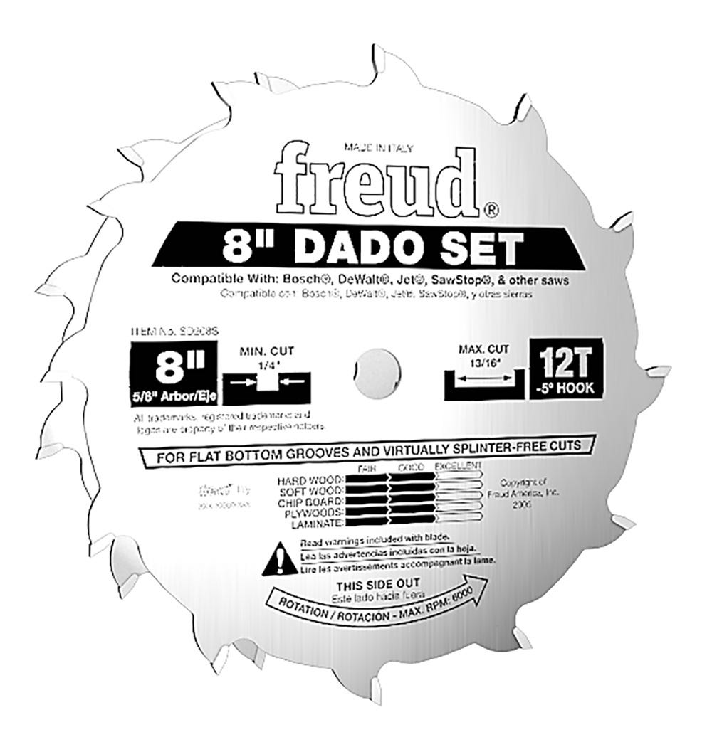Freud SD208S 8'' Dado Set (SawStop Compatible) | Rockler Woodworking and  Hardware