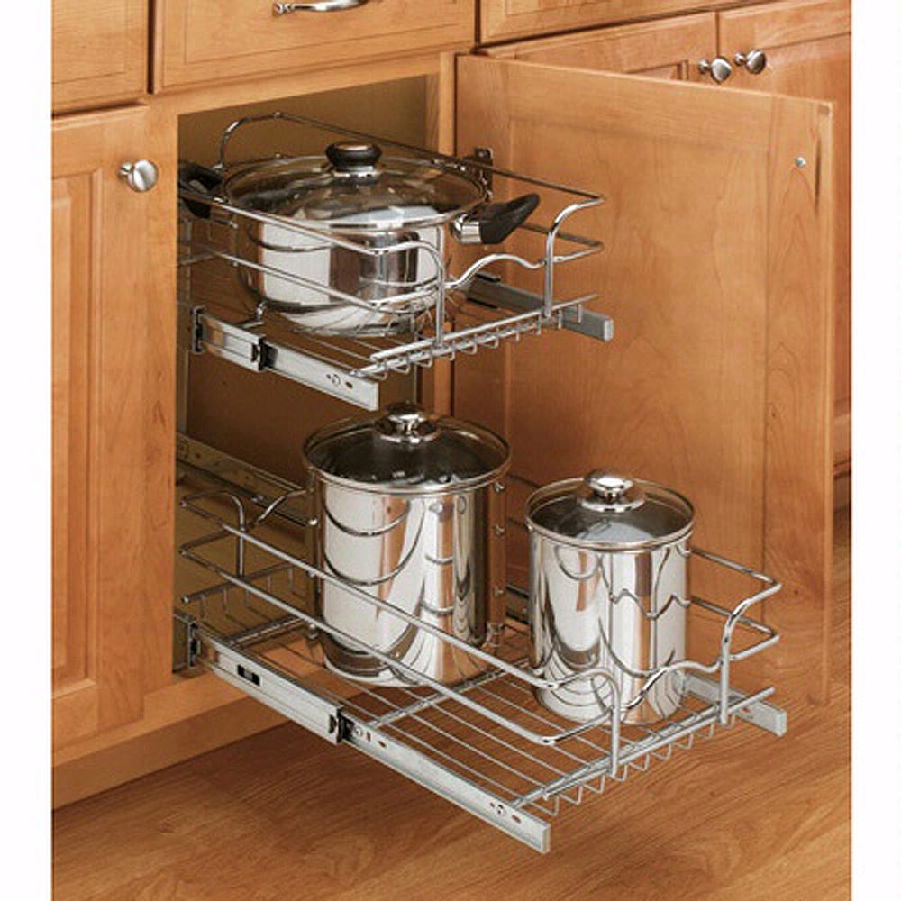 Rev-A-Shelf 17.75-in W x 19-in H 2-Tier Pull Out Metal Soft Close Baskets & Organizers