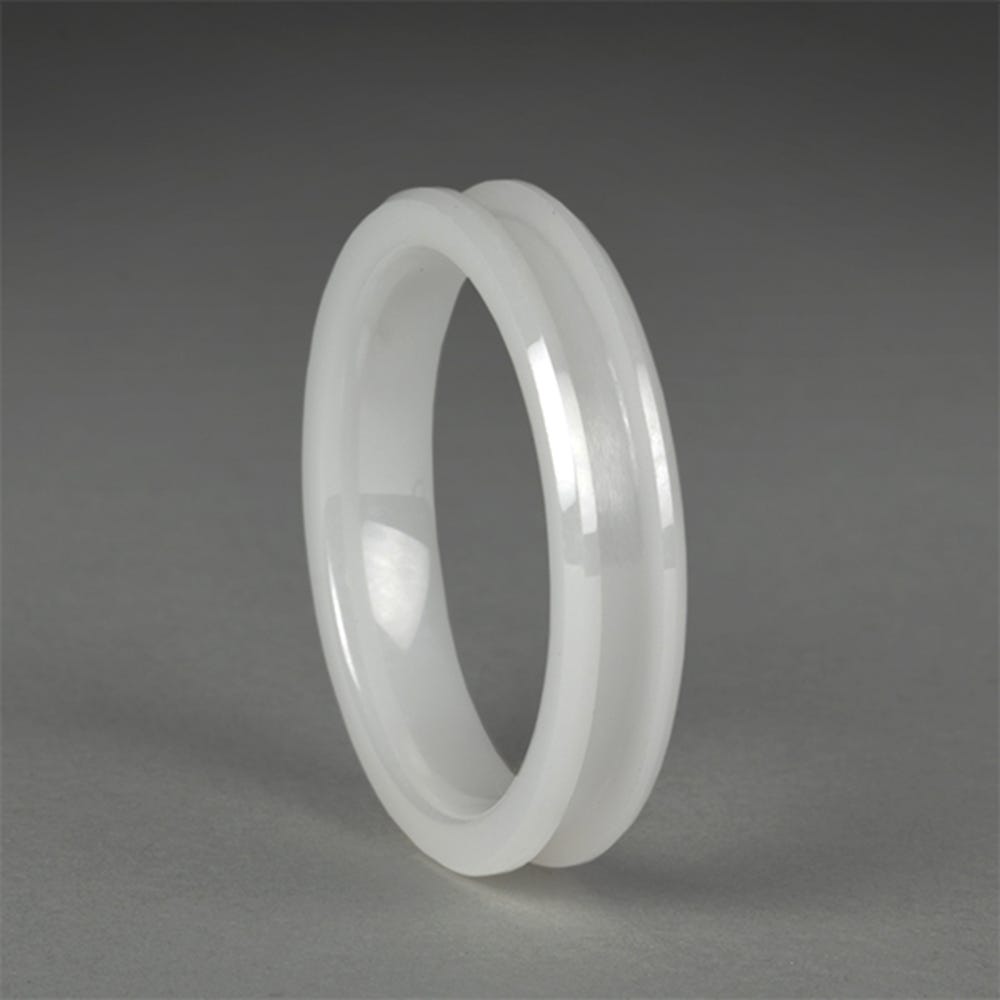 White Ceramic Ring Core Blank, 4mm Wide, Size 9.5