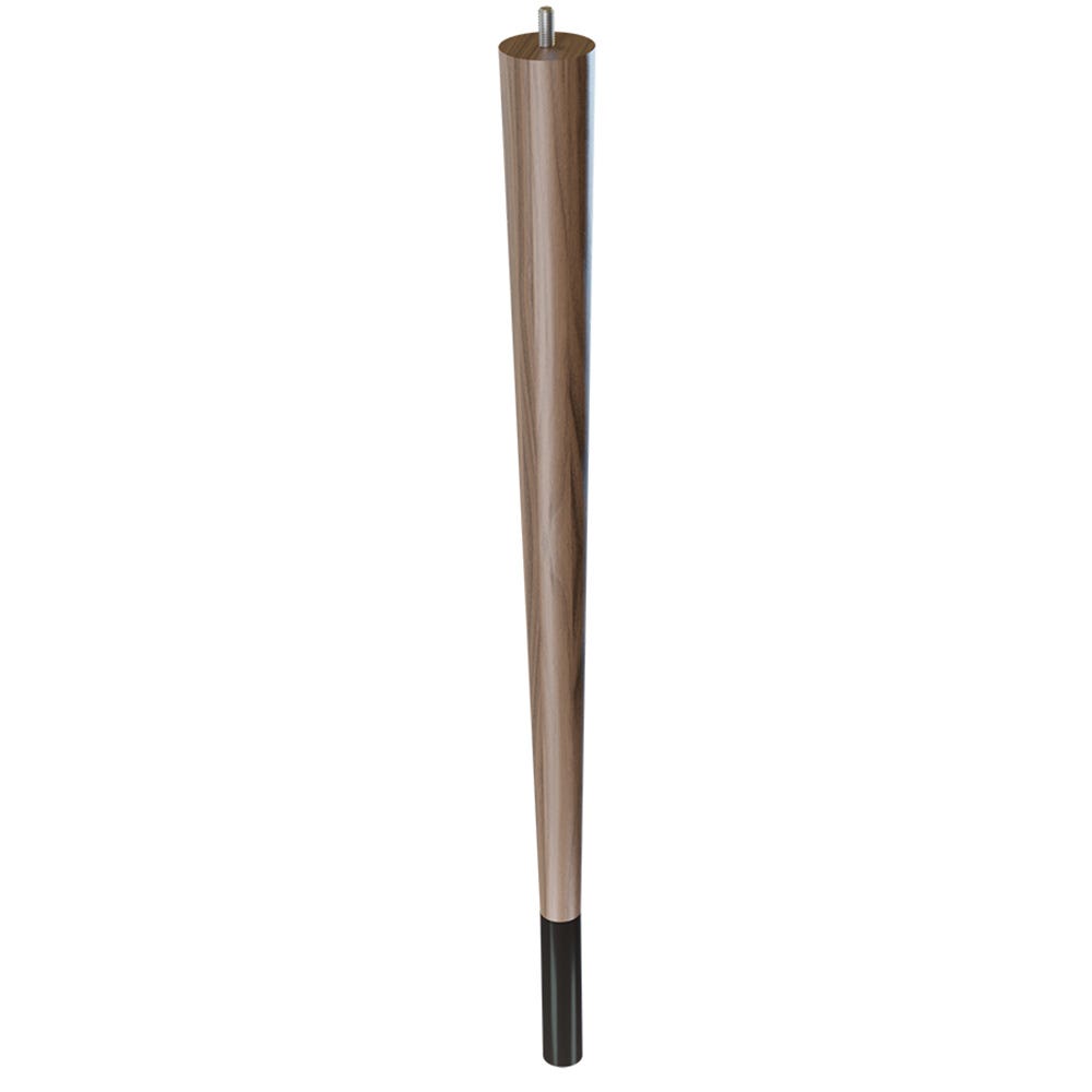 24'' Tapered Turned Leg, Walnut, 4''H Flat Black Foot - Rockler