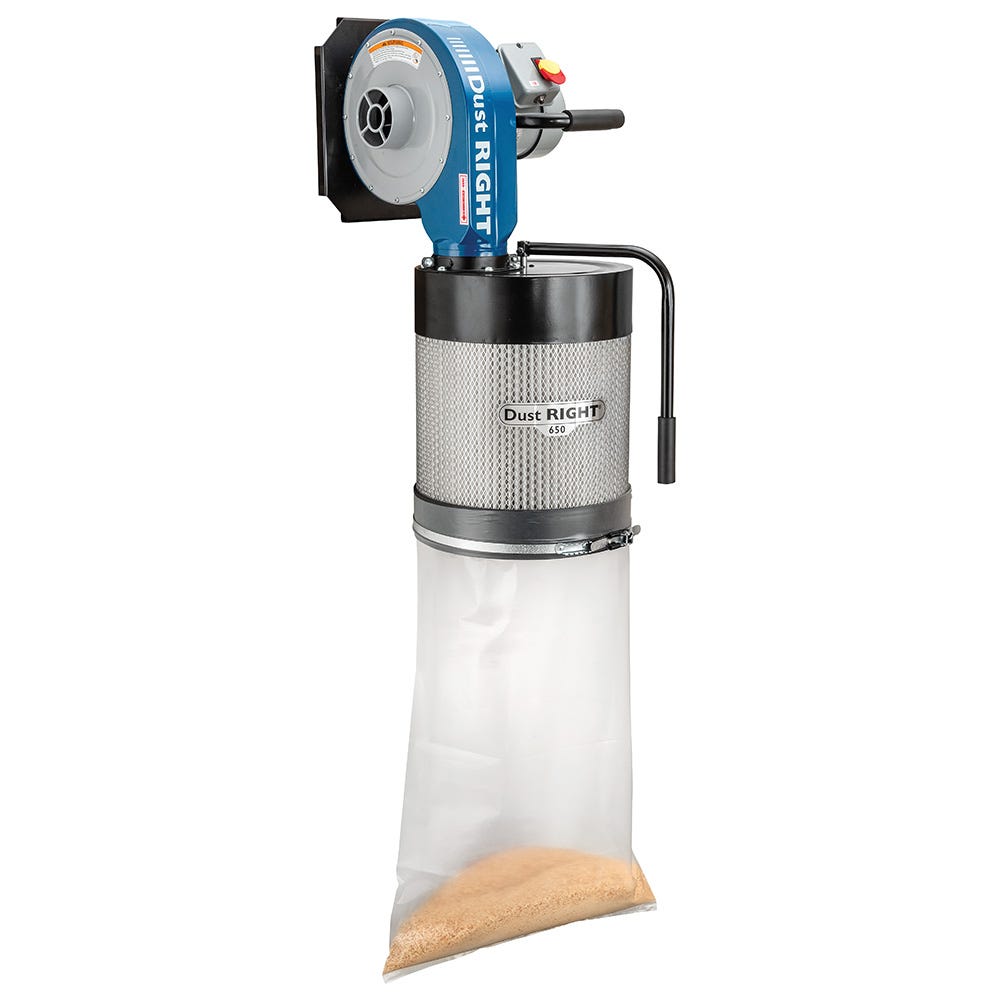 Rockler Dust Right® 650 CFM Wall-Mount Dust Collector with Canister Filter  | Rockler Woodworking and Hardware