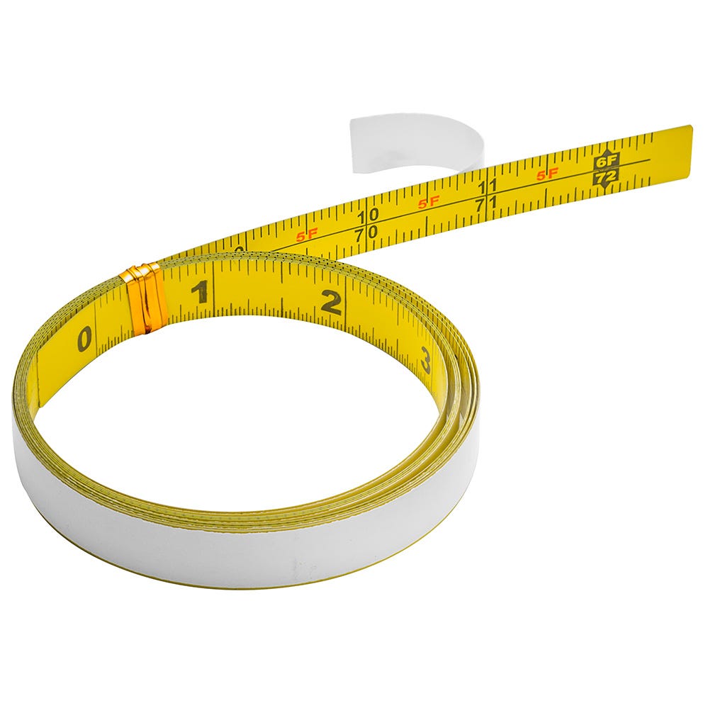 Self adhesive outlet measuring tape