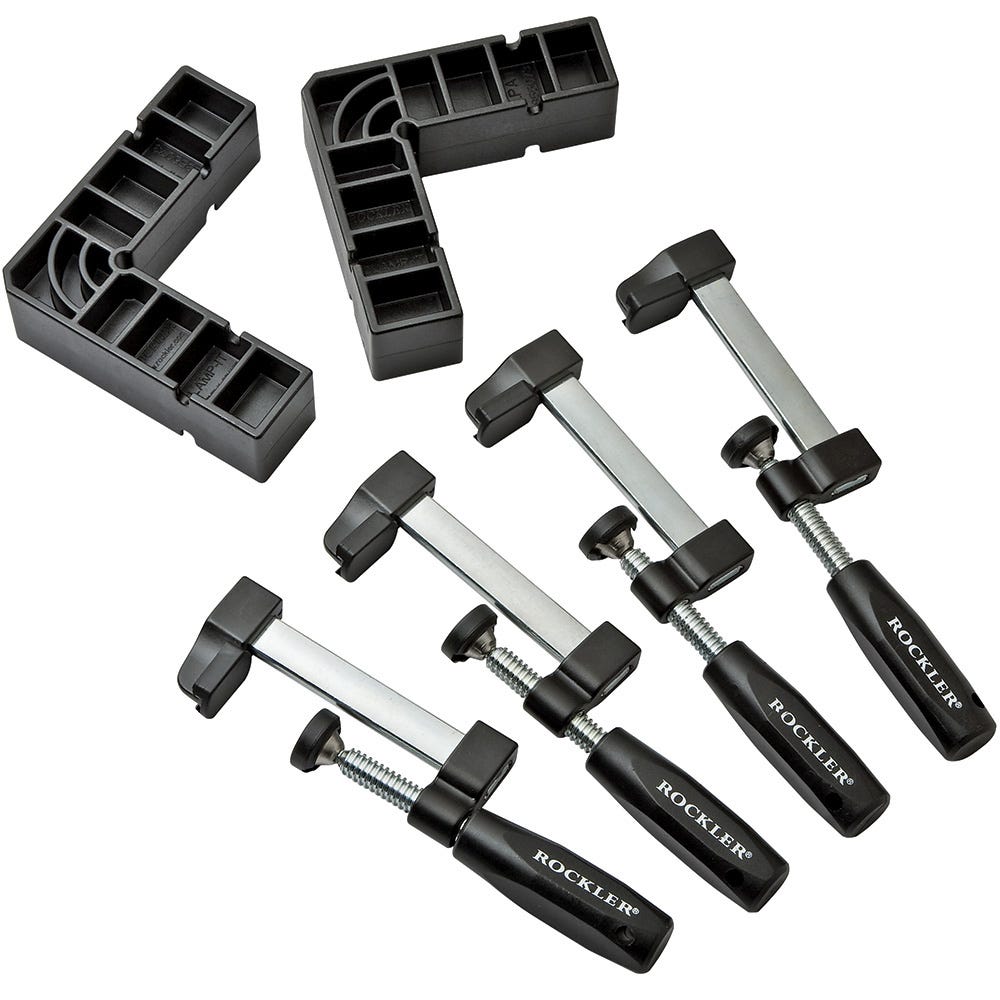 Rockler Mini Clamp-It Combo (2 Mini Squares, Matching Clamps)