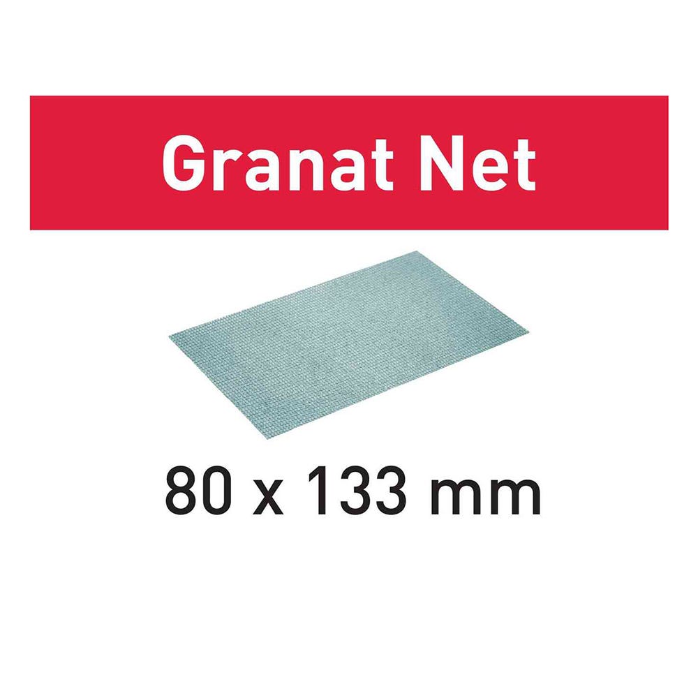 80x133mm Festool Granat NET Abrasive Sheets - Rockler