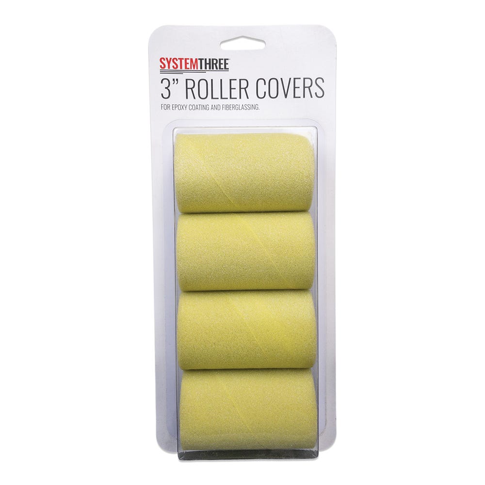 System Three 3'' Foam Epoxy Roller Covers, 4-Pack - Rockler