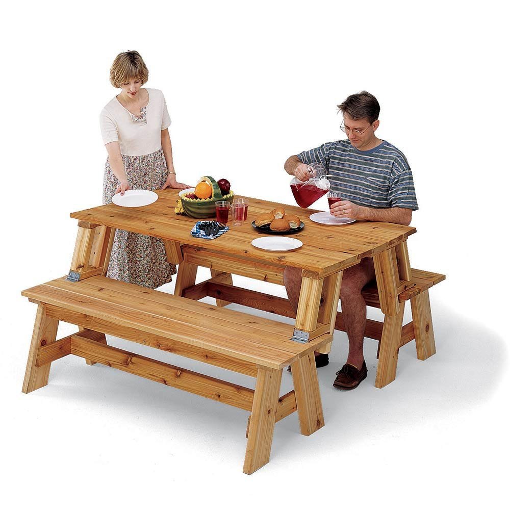 Picnic Table and Bench Combo Plan | Rockler Woodworking and Hardware
