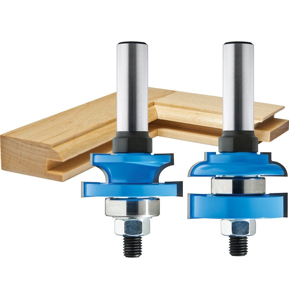 1-5/8'' Round-Edge Matched Stile and Rail Router Bit Set | Rockler  Woodworking and Hardware
