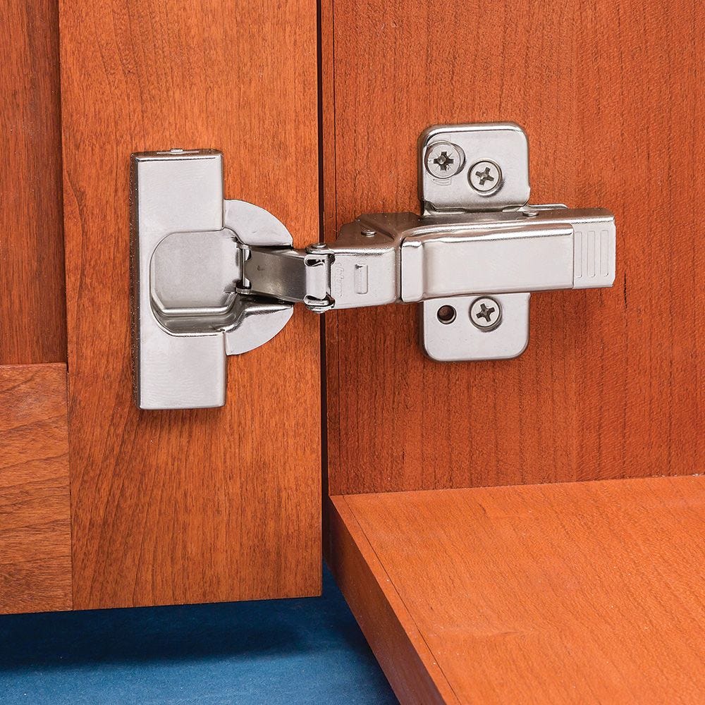 Blum® 95° Thick Door Clip Top Frameless Overlay Hinges-Snap Closing Hinges  | Rockler Woodworking and Hardware