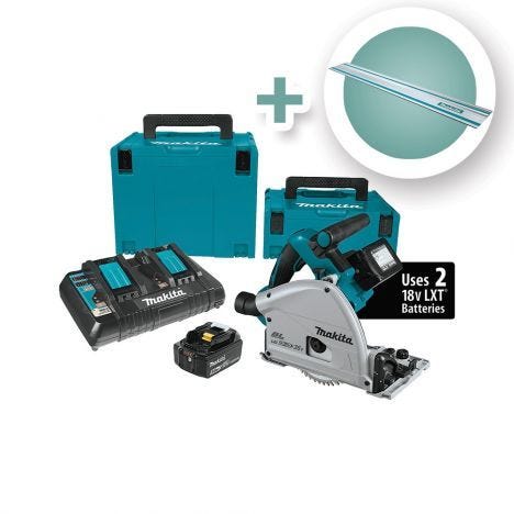 Makita 18V X2 Brushless Cordless 6-1/2'' Plunge-Cut Circular Saw Kit with  55'' Guide Rail | Rockler Woodworking and Hardware
