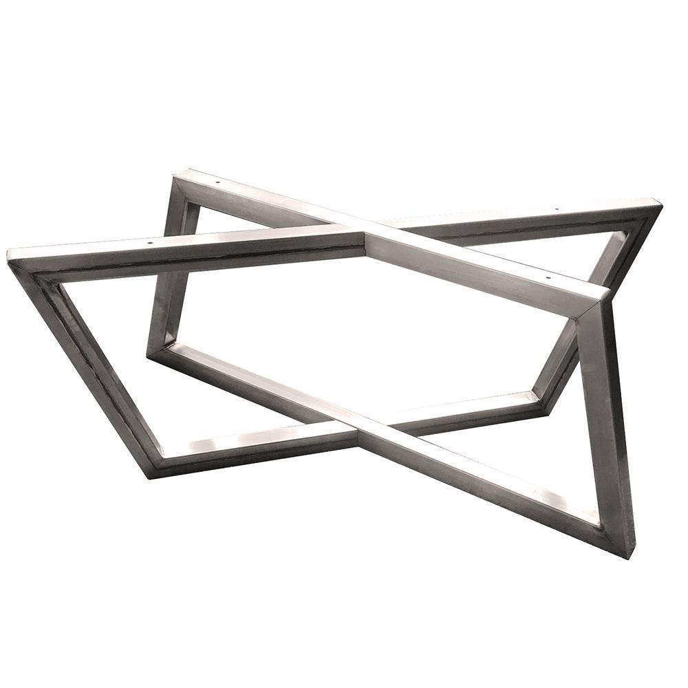 15-1/2''H Rhombus Welded Steel Coffee Table Base, Unfinished- Rockler