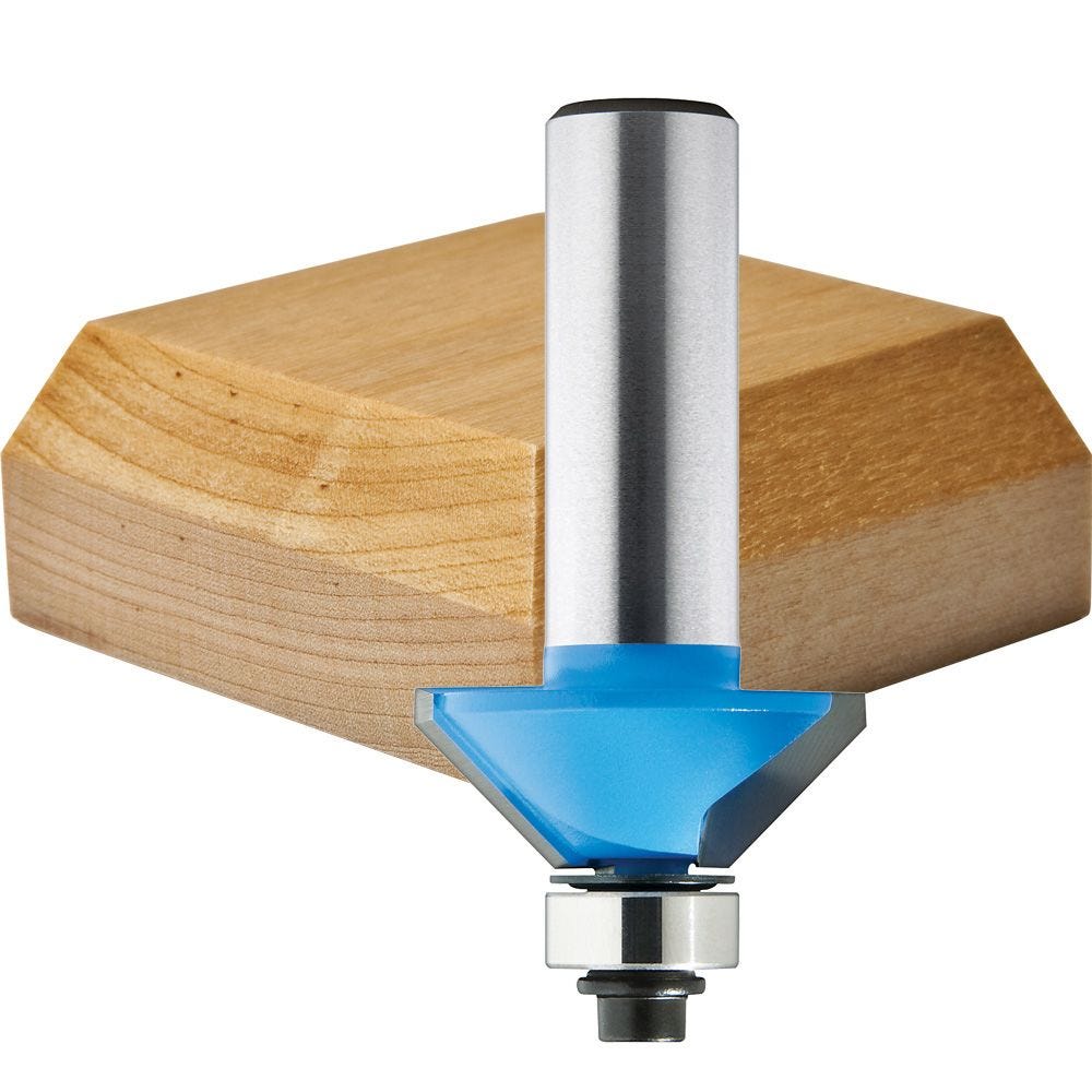 45° Chamfer 1/2" Shank Router Bits | Rockler Woodworking and Hardware