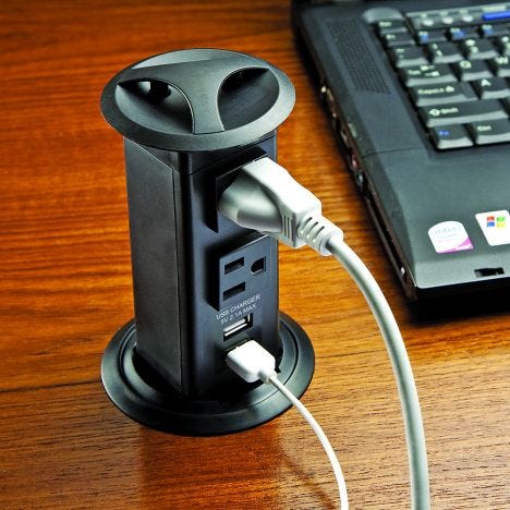 Hide-a-Power Pop-Up Power Strip with 2 Outlets, 2 Powered USB Ports |  Rockler Woodworking and Hardware