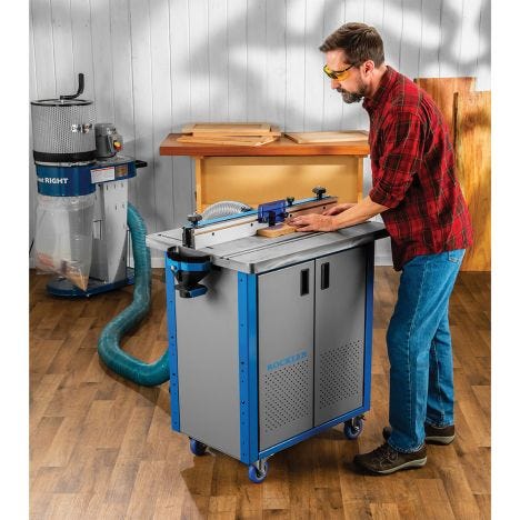 Rockler Cast Iron Router Table Master Kit with Cabinet and Pro Lift -  Rockler