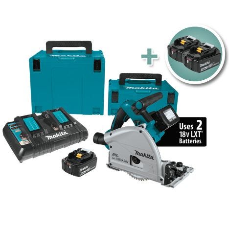 Makita 18V X2 Brushless Cordless 6-1/2'' Plunge-Cut Circular Saw Kit with  Additional 2-Pack of 5.0Ah Batteries (4 Total) | Rockler Woodworking and  Hardware
