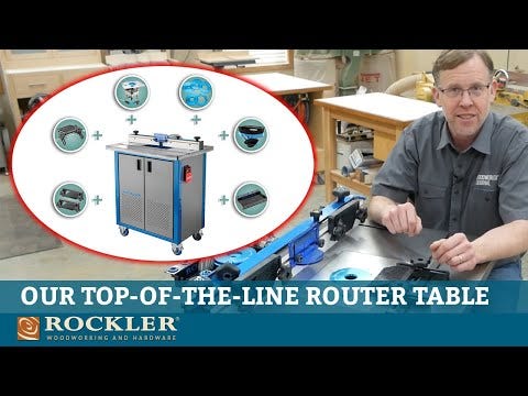 Rockler Cast Iron Router Table with Pro Fence and Cabinet/Dust Bucket