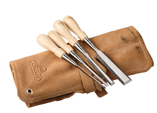 Stanley 8 Piece SweetHeart 750 Series Socket Wood Chisel Set with Leather  Pouch